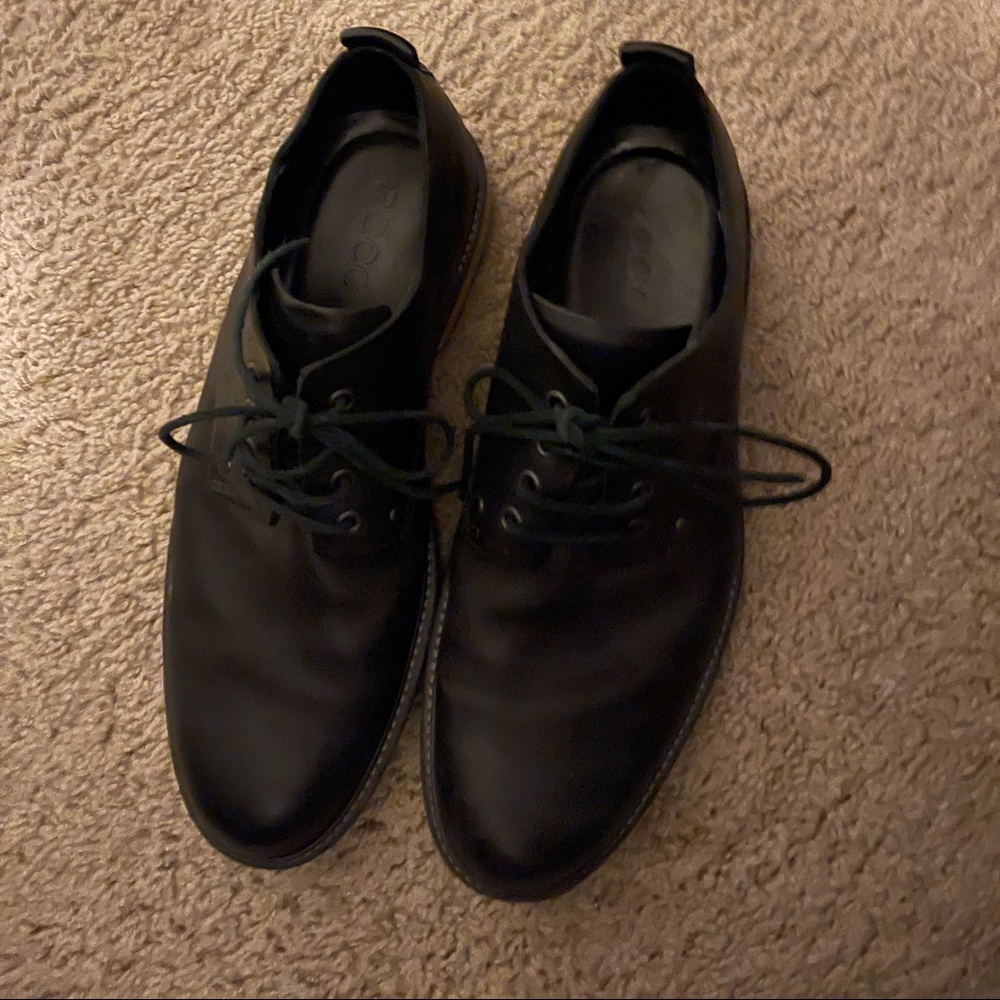 Men’s Ecco Black Dress Shoes Size 10 - Picture 4 of 4